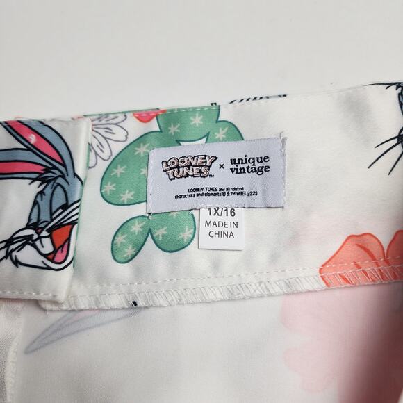 Unique Vintage Skirt Women's 1x Looney Tunes Bugs Bunny Cactus Circle Midi - Picture 7 of 8